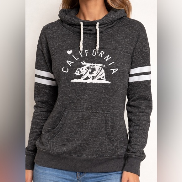 Reflex Sweaters - On Fire California Graphic Cowl Neck Sweater